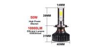 H11 Mini Low Profile Professional Led Bulb Kit 10000K
