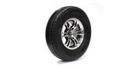TRAILER RADIAL TIRE 225/75R15 6 PLY 2150 LBS AND BLACK ALUMINUM RIM 6 HOLES STERLING