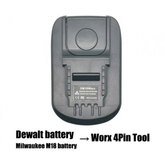 Milwaukee 18v/Dewalt 20v Battery Adapter to Worx Tools 4 Pins